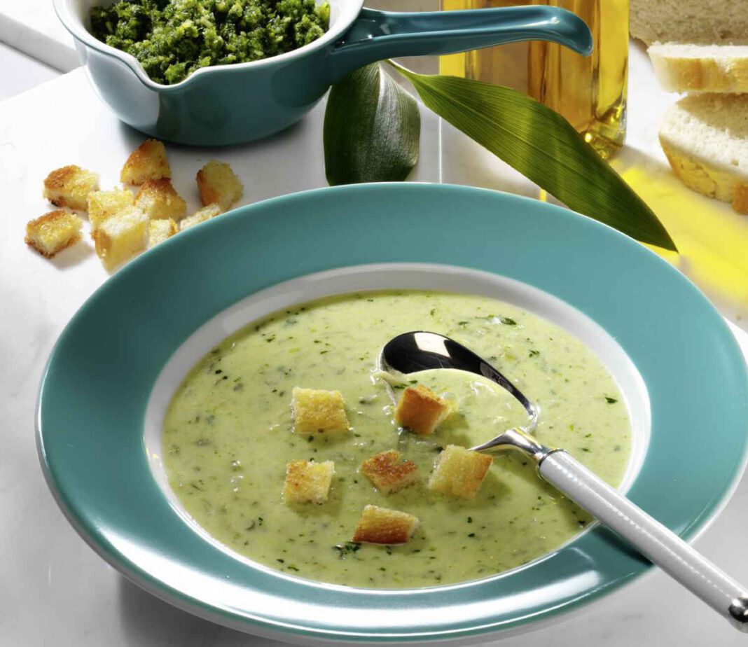 Rahmsuppe mit Bärlauch-Pesto - genießen und reisen